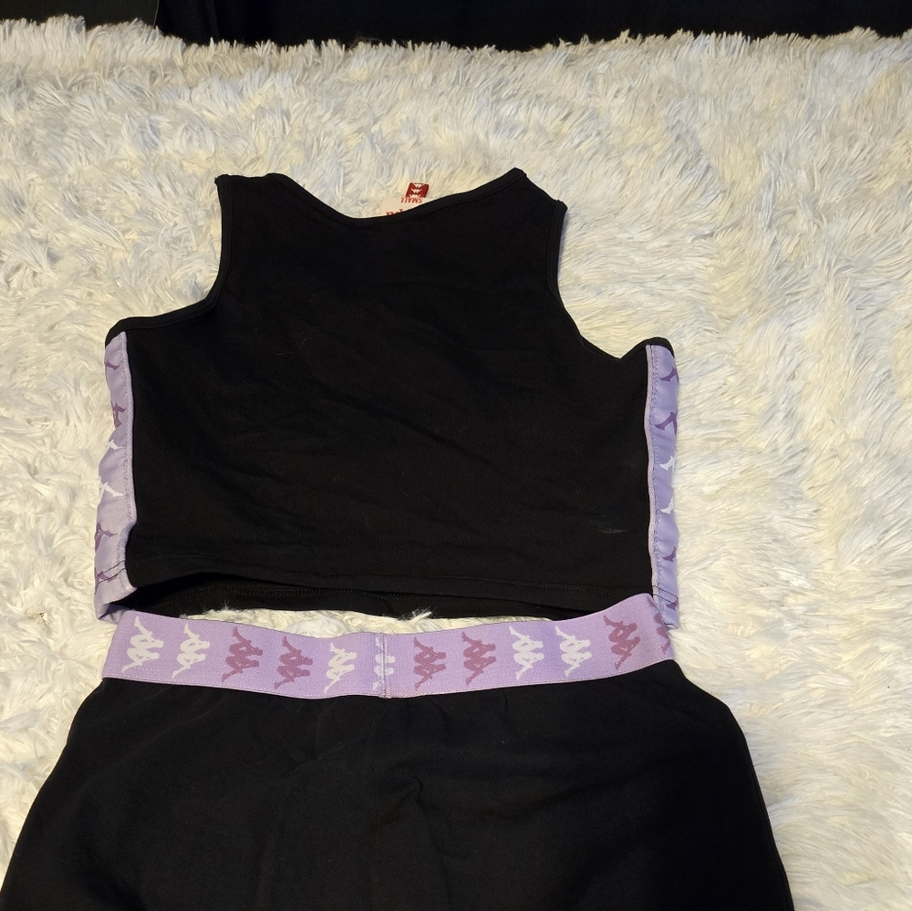 Kappa Set Top/Leggings Women's Size Small Color Black/Purple - Picture 7 of 9